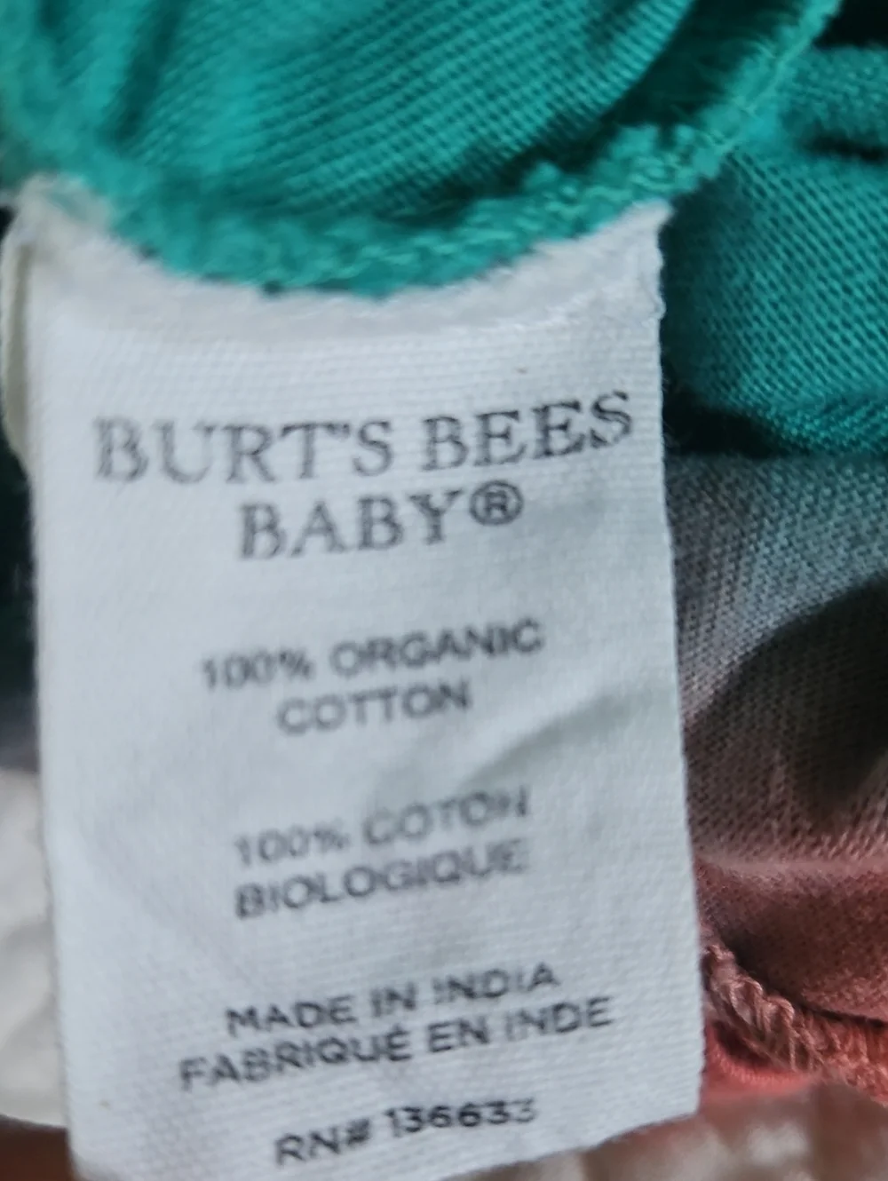 Burts Bees Organic Cotton Romper 6-9mo.